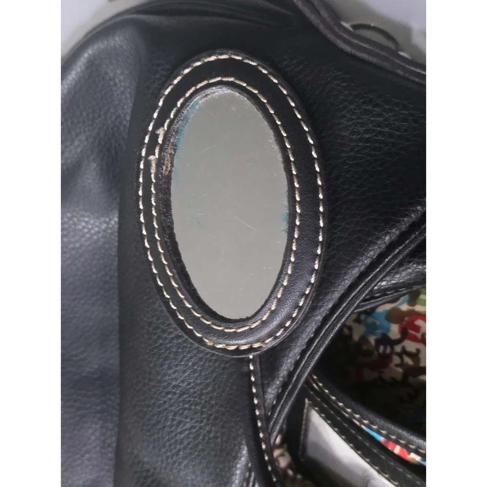 NINE WEST Pebbled Faux Leather Slouchy Hobo Bag Braided Handle Tassel Accent